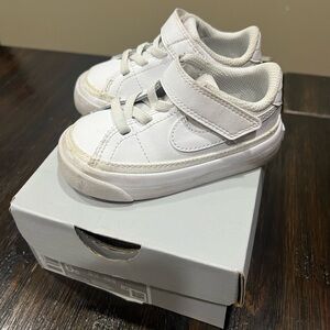 Baby Boy White Nikes with Velcro